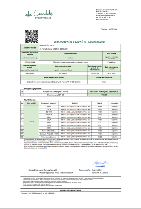 Olejek CBD 30%